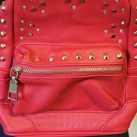 Bebe Red Studded Backpack - Picture 3 of 13